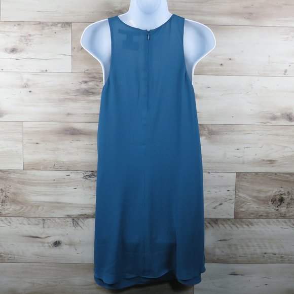 Forever 21* Women's Sleeveless Curved Hem Collarless Tunic Pleated Blouse~Medium - Picture 2 of 10